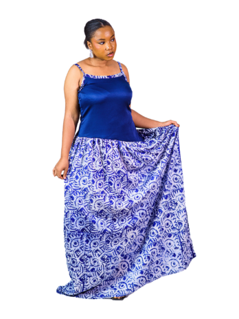 Omoge Spagetti Adire Crepe Dress